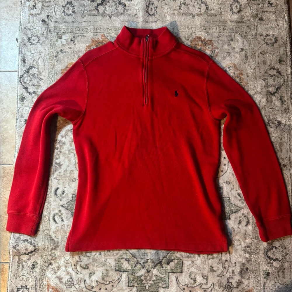 Polo Ralph Lauren Red Zip-Up Sweater